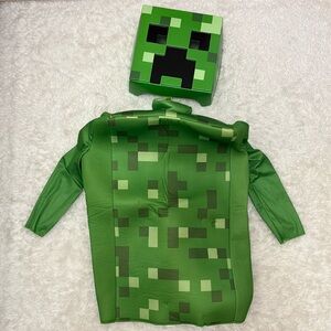 Minecraft Halloween Costume Green Mask and Costume 7-8 Medium